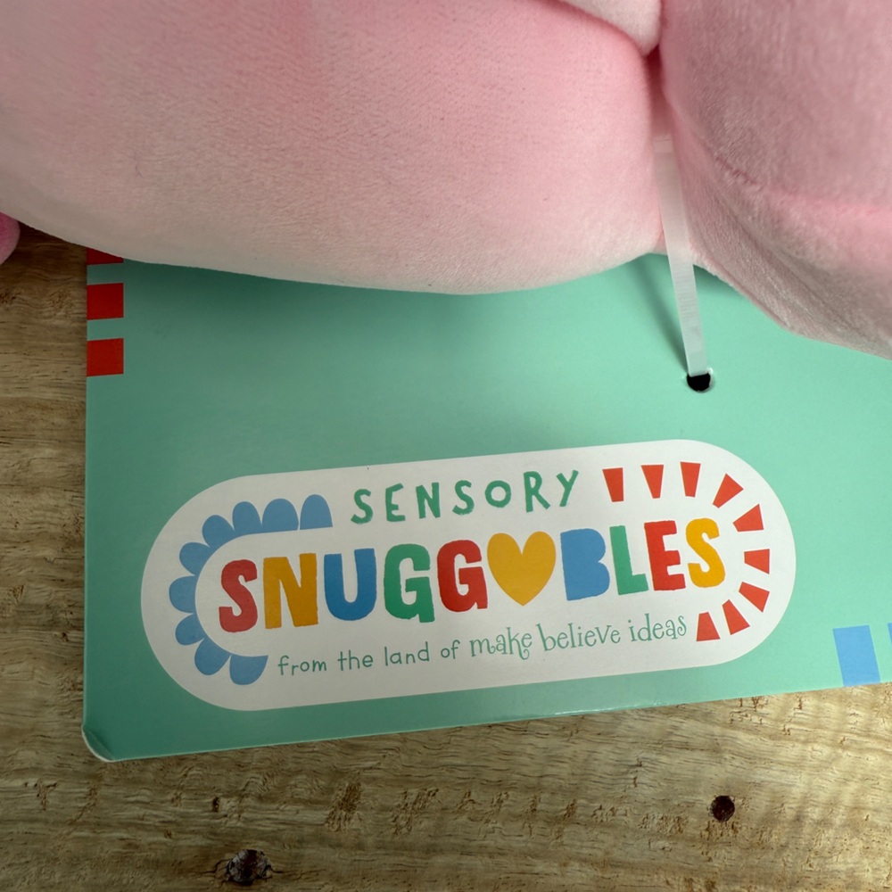 Sensory Snuggables Soft Weighted Plush Pig Toy with Pink and Blue Accents NWT - Picture 5 of 7